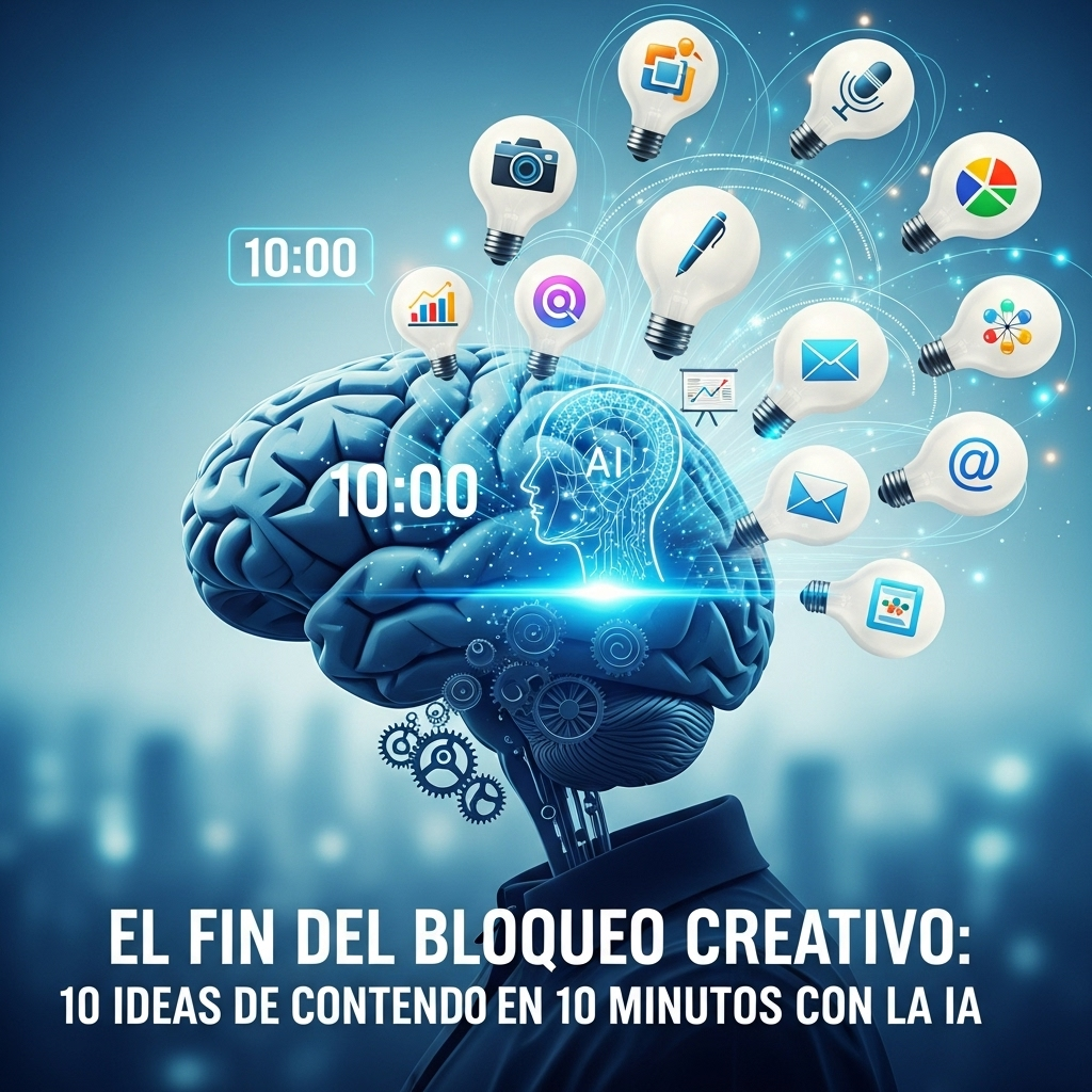 El Fin del Bloqueo Creativo: 10 Ideas de Contenido en 10 Minutos con la IA