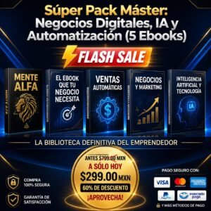 Pack de cinco ebooks para emprendedores sobre inteligencia artificial, ventas y automatización