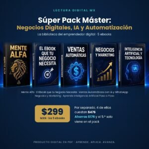 Súper Pack Máster: Negocios Digitales, IA y Automatización, 5 ebooks en PDF